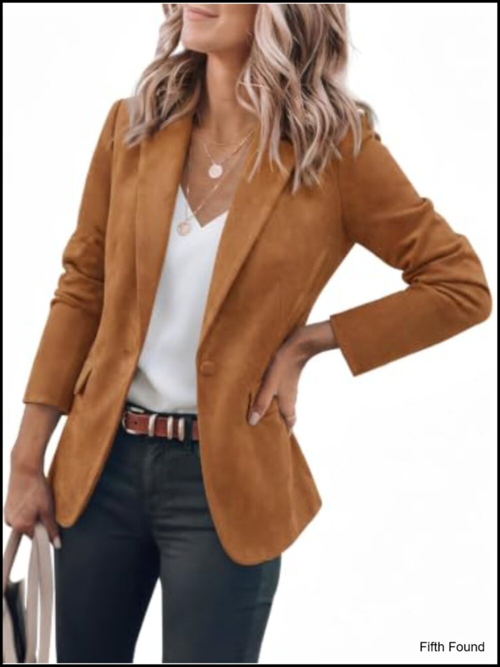 Faux Suede Blazer Long Sleeve Work Suit Jacket